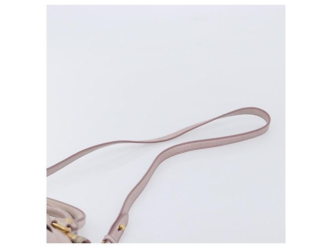 Miu Miu Side ribbon Hand Bag Leather 2way Pink Gold - vista 10