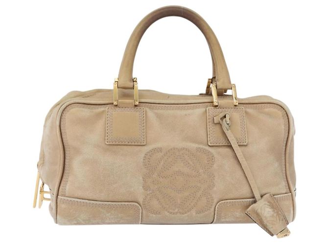 LOEWE Anagram Amazona 28 Hand Bag Leather Gold - vista 2