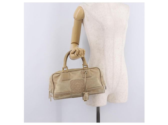 LOEWE Anagram Amazona 28 Hand Bag Leather Gold - vista 24