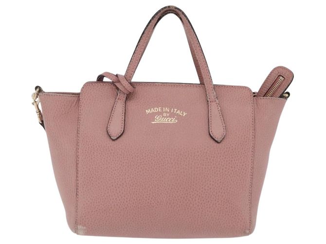 GUCCI Hand Bag Leather 2way Pink Gold Tone 368827 - vista 2