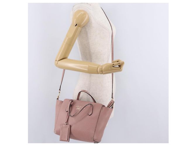 GUCCI Hand Bag Leather 2way Pink Gold Tone 368827 - vista 32