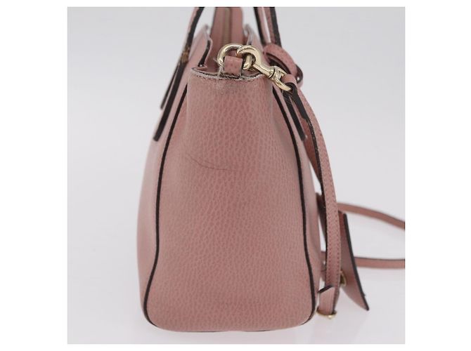 GUCCI Hand Bag Leather 2way Pink Gold Tone 368827 - vista 5