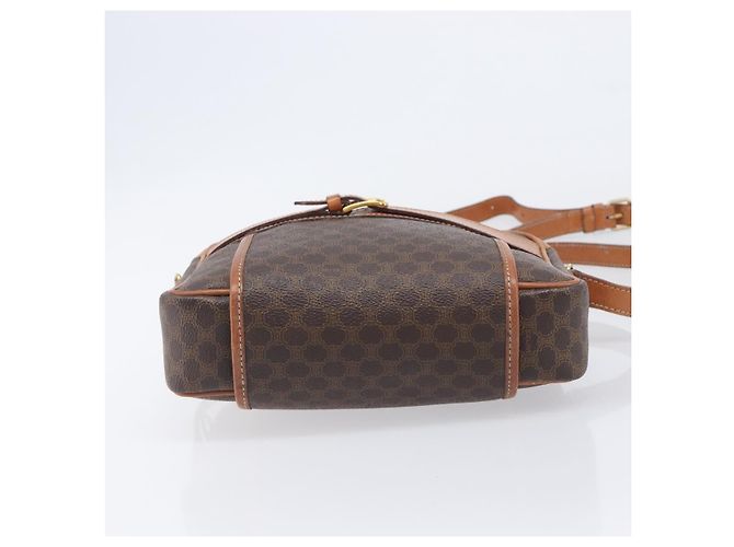Céline CELINE Macadam Canvas Shoulder Bag PVC Leather Brown Gold - vista 11