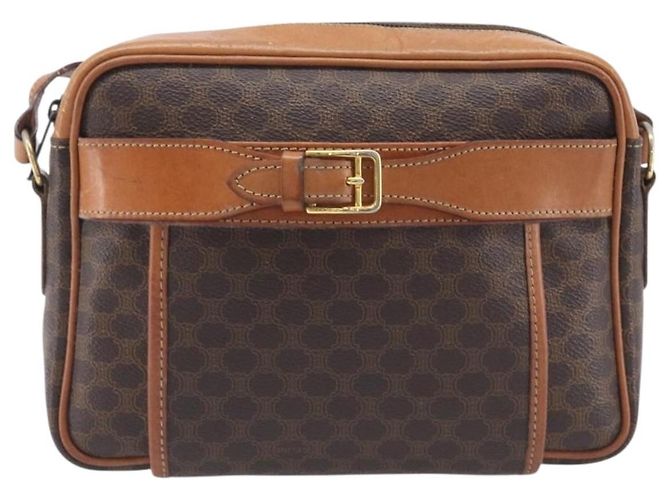 Céline CELINE Macadam Canvas Shoulder Bag PVC Leather Brown Gold - vista 2