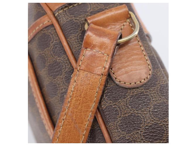Céline CELINE Macadam Canvas Shoulder Bag PVC Leather Brown Gold - vista 20