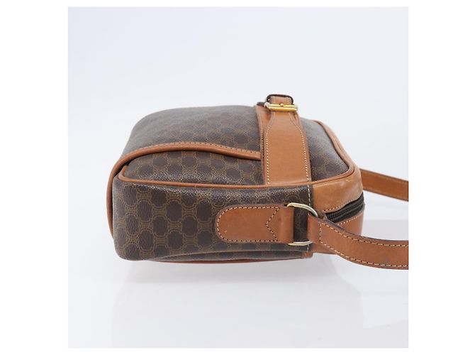 Céline CELINE Macadam Canvas Shoulder Bag PVC Leather Brown Gold - vista 4