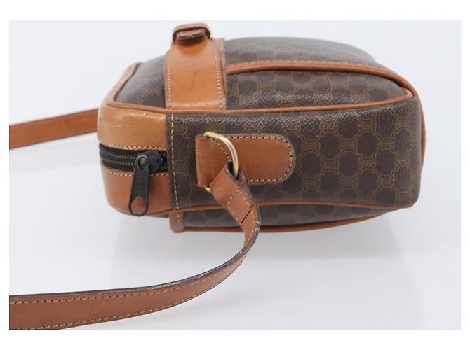 Céline CELINE Macadam Canvas Shoulder Bag PVC Leather Brown Gold - vista 5