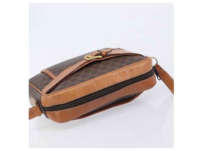 Céline CELINE Macadam Canvas Shoulder Bag PVC Leather Brown Gold - vista 6