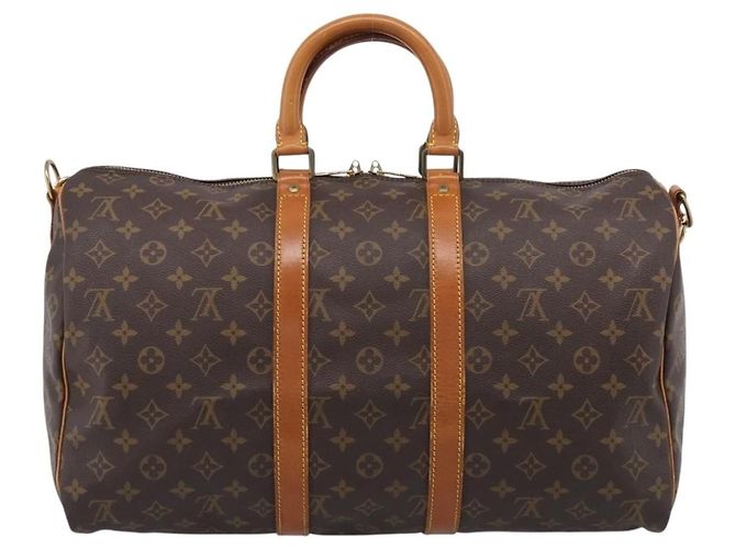LOUIS VUITTON Monogram Keepall Bandouliere 45 Boston Bag M41418 LV - vista 3