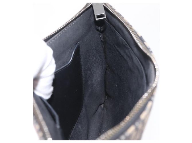 Christian Dior Oblique Clutch Bag Canvas Navy Silver - vista 17