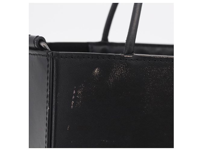 FENDI Pack Shopping Bag Small Hand Bag Leather Black Silver 7VA512 - vista 4