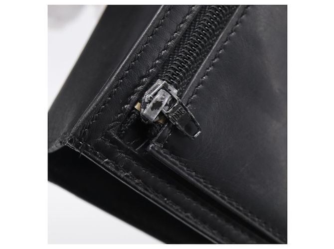Hermès HERMES Bean Long Wallet Leather Black Gold Tone - vista 20