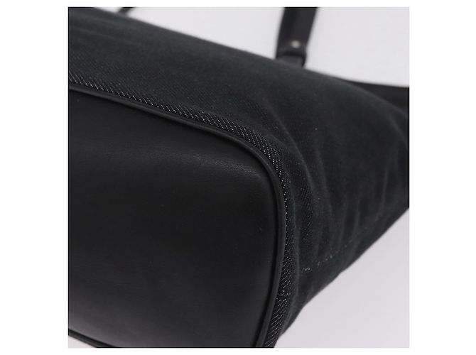 Salvatore Ferragamo Gancini Tote Bag Canvas Black Silver - vista 11