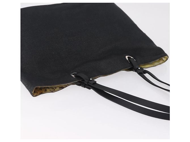 Salvatore Ferragamo Gancini Tote Bag Canvas Black Silver - vista 6