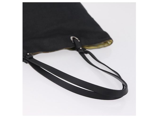 Salvatore Ferragamo Gancini Tote Bag Canvas Black Silver - vista 7
