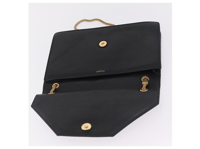 Autre Marque Saint Laurent Betty Chain Shoulder Bag Leather Black Gold 314515 - vista 16