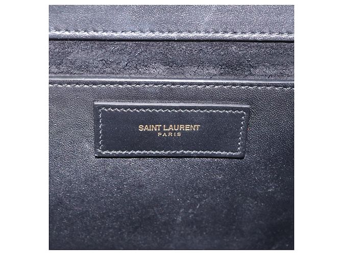 Autre Marque Saint Laurent Betty Chain Shoulder Bag Leather Black Gold 314515 - vista 20