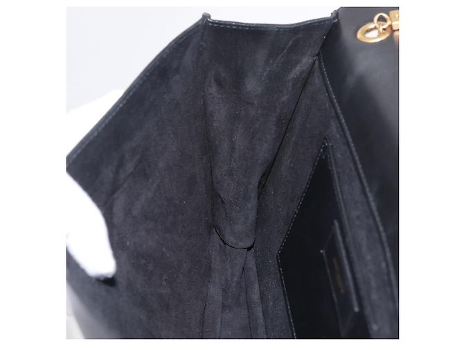 Autre Marque Saint Laurent Betty Chain Shoulder Bag Leather Black Gold 314515 - vista 23