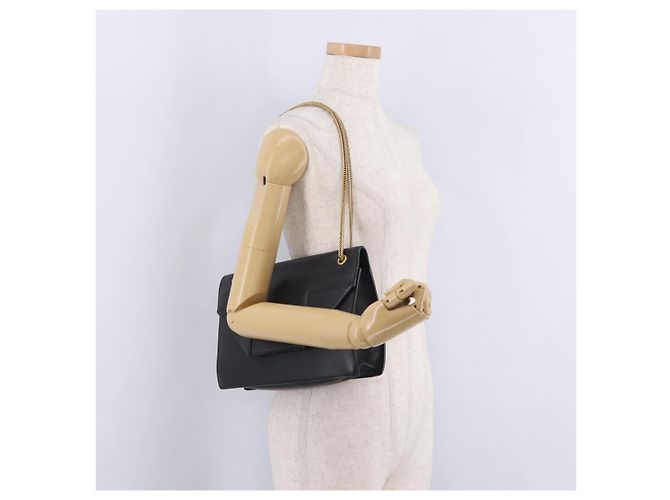Autre Marque Saint Laurent Betty Chain Shoulder Bag Leather Black Gold 314515 - vista 26