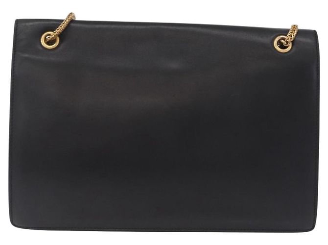 Autre Marque Saint Laurent Betty Chain Shoulder Bag Leather Black Gold 314515 - vista 3