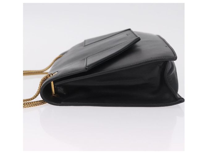 Autre Marque Saint Laurent Betty Chain Shoulder Bag Leather Black Gold 314515 - vista 5