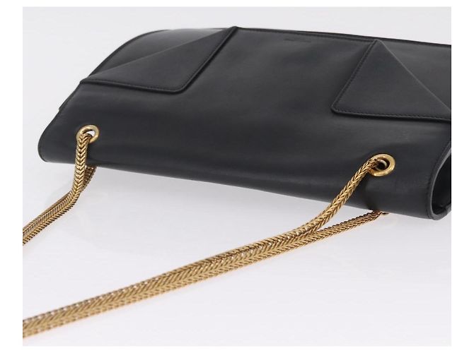 Autre Marque Saint Laurent Betty Chain Shoulder Bag Leather Black Gold 314515 - vista 6