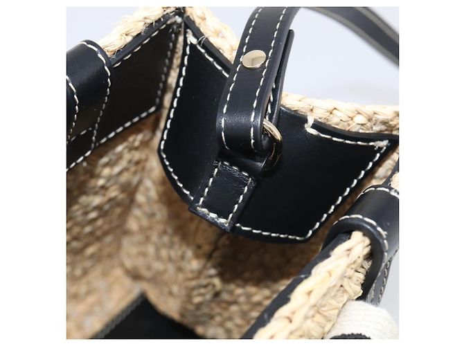 Chloé Chloe Woody Hand Bag Raffia 2way Beige Gold Tone - vista 23