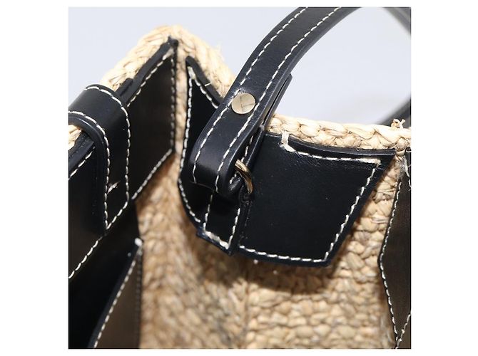 Chloé Chloe Woody Hand Bag Raffia 2way Beige Gold Tone - vista 24