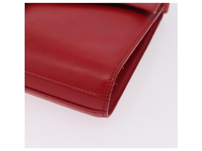 Christian Dior Shoulder Bag Leather Red Gold Tone - vista 14