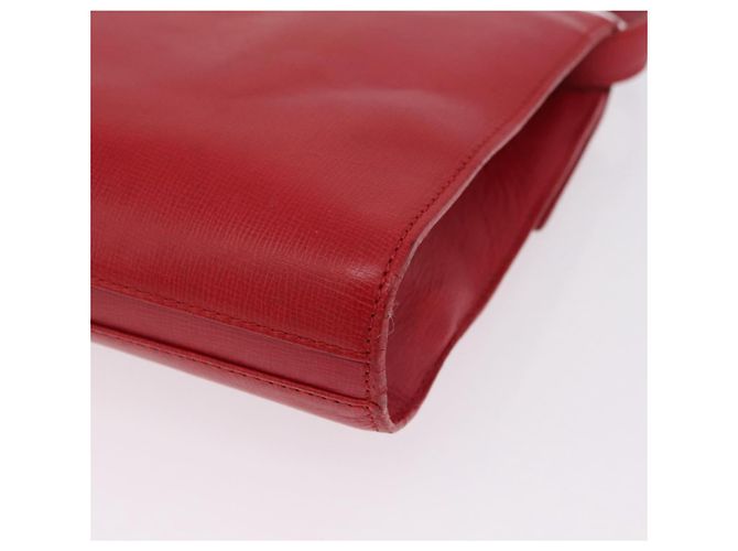 Christian Dior Shoulder Bag Leather Red Gold Tone - vista 16