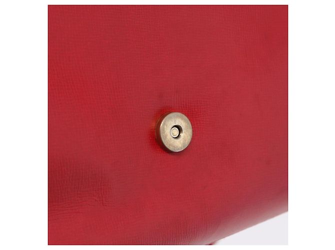 Christian Dior Shoulder Bag Leather Red Gold Tone - vista 20