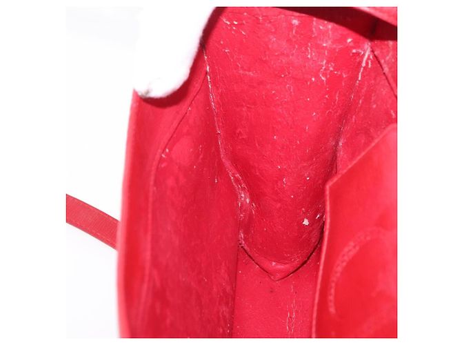 Christian Dior Shoulder Bag Leather Red Gold Tone - vista 24
