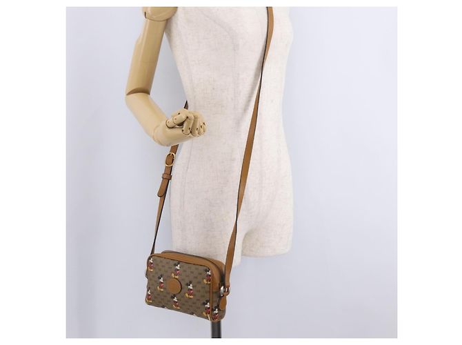 GUCCI x Disney MicroGG Mickey Mouse Shoulder Bag PVC Beige Gold - vista 24