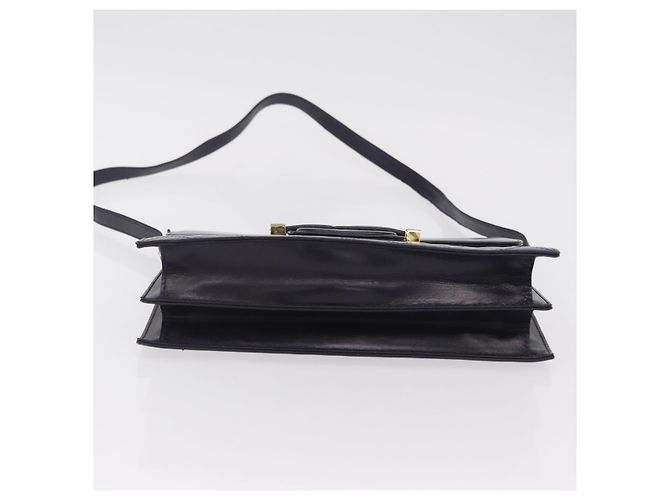 Autre Marque Saint Laurent Shoulder Bag Leather Navy Gold Tone - vista 10