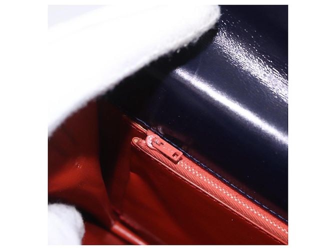 Autre Marque Saint Laurent Shoulder Bag Leather Navy Gold Tone - vista 24