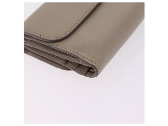 Chloé Chloe C Trifold Wallet Leather Beige Gold Tone - vista 10