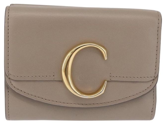 Chloé Chloe C Trifold Wallet Leather Beige Gold Tone - vista 2