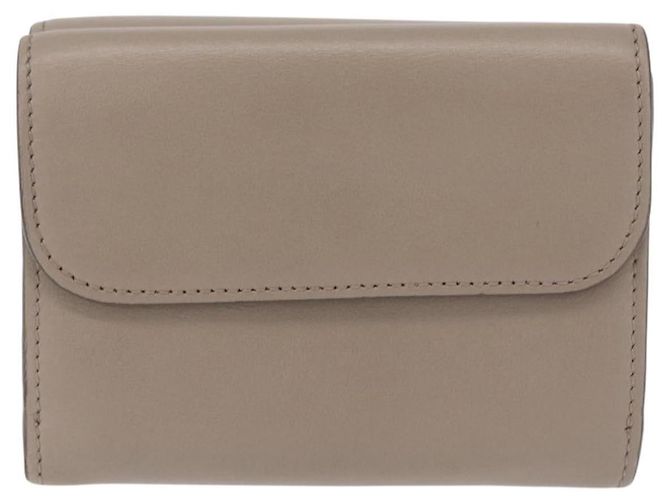 Chloé Chloe C Trifold Wallet Leather Beige Gold Tone - vista 3