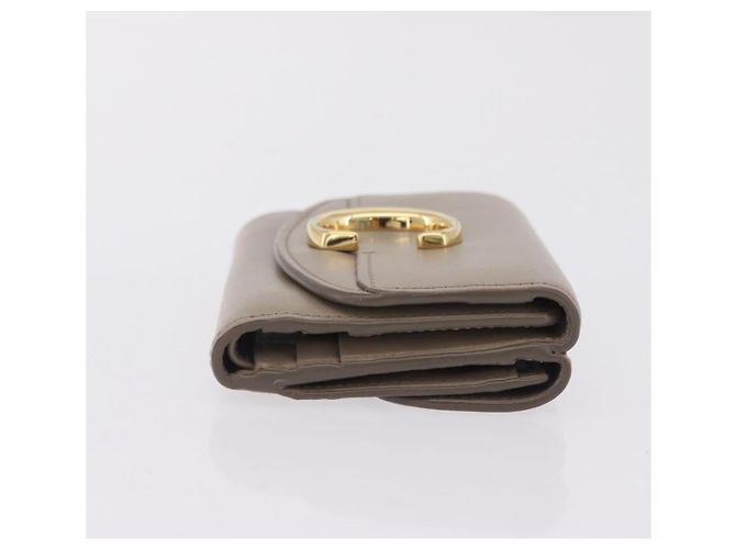 Chloé Chloe C Trifold Wallet Leather Beige Gold Tone - vista 4