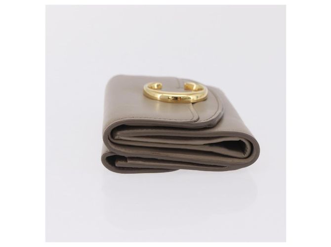 Chloé Chloe C Trifold Wallet Leather Beige Gold Tone - vista 5