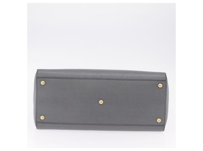 FENDI 2Jours Handtasche Leder 2way Blau Silber - Ansicht 12
