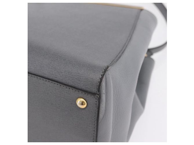 FENDI 2Jours Handtasche Leder 2way Blau Silber - Ansicht 14