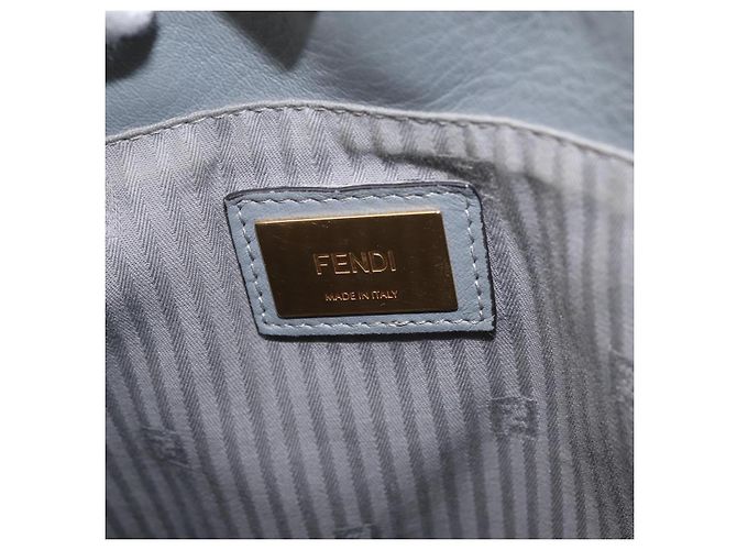FENDI 2Jours Handtasche Leder 2way Blau Silber - Ansicht 19
