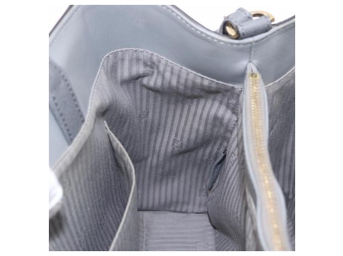 FENDI 2Jours Handtasche Leder 2way Blau Silber - Ansicht 21