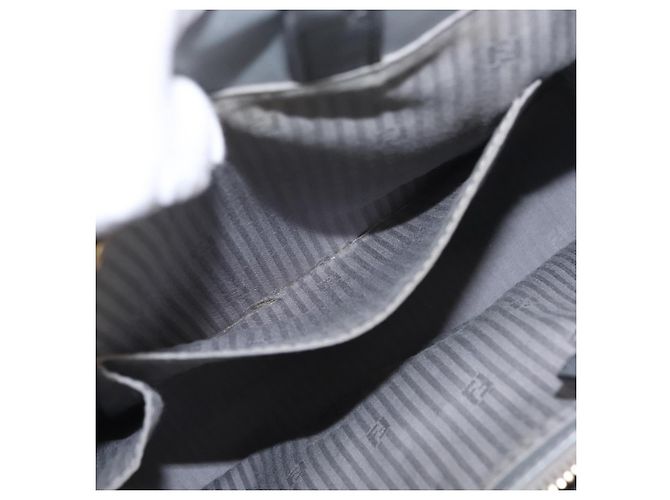 FENDI 2Jours Handtasche Leder 2way Blau Silber - Ansicht 27