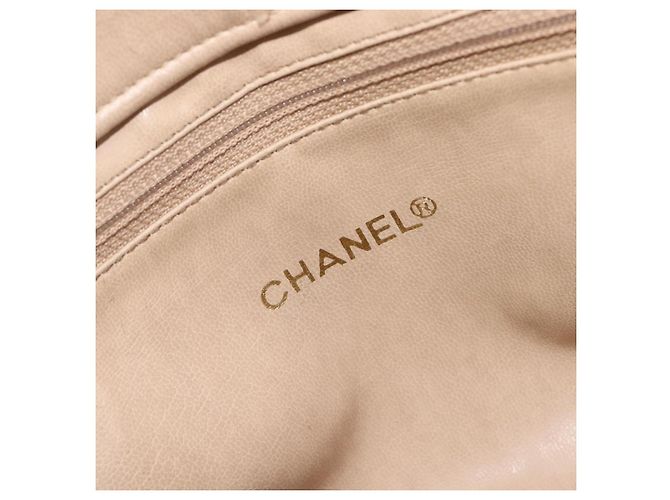 CHANEL Matelasse Chain Shoulder Bag Lamb Skin Beige Gold CC - vista 21