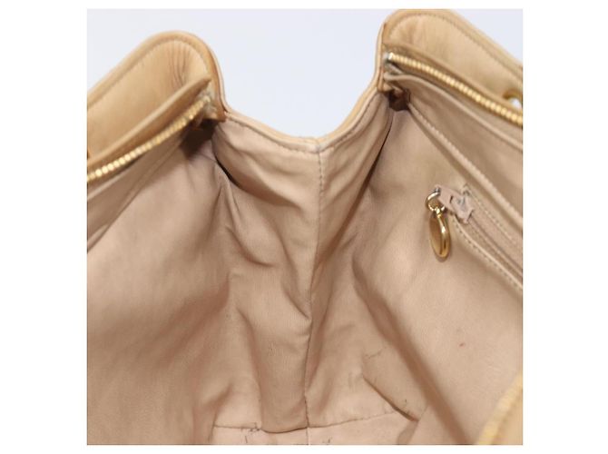 CHANEL Matelasse Chain Shoulder Bag Lamb Skin Beige Gold CC - vista 24