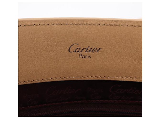 Cartier Tote Bag Leather Beige Silver - vista 16