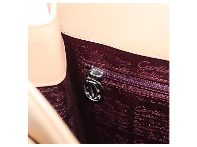 Cartier Tote Bag Leather Beige Silver - vista 20