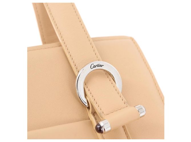 Cartier Tote Bag Leather Beige Silver - vista 23